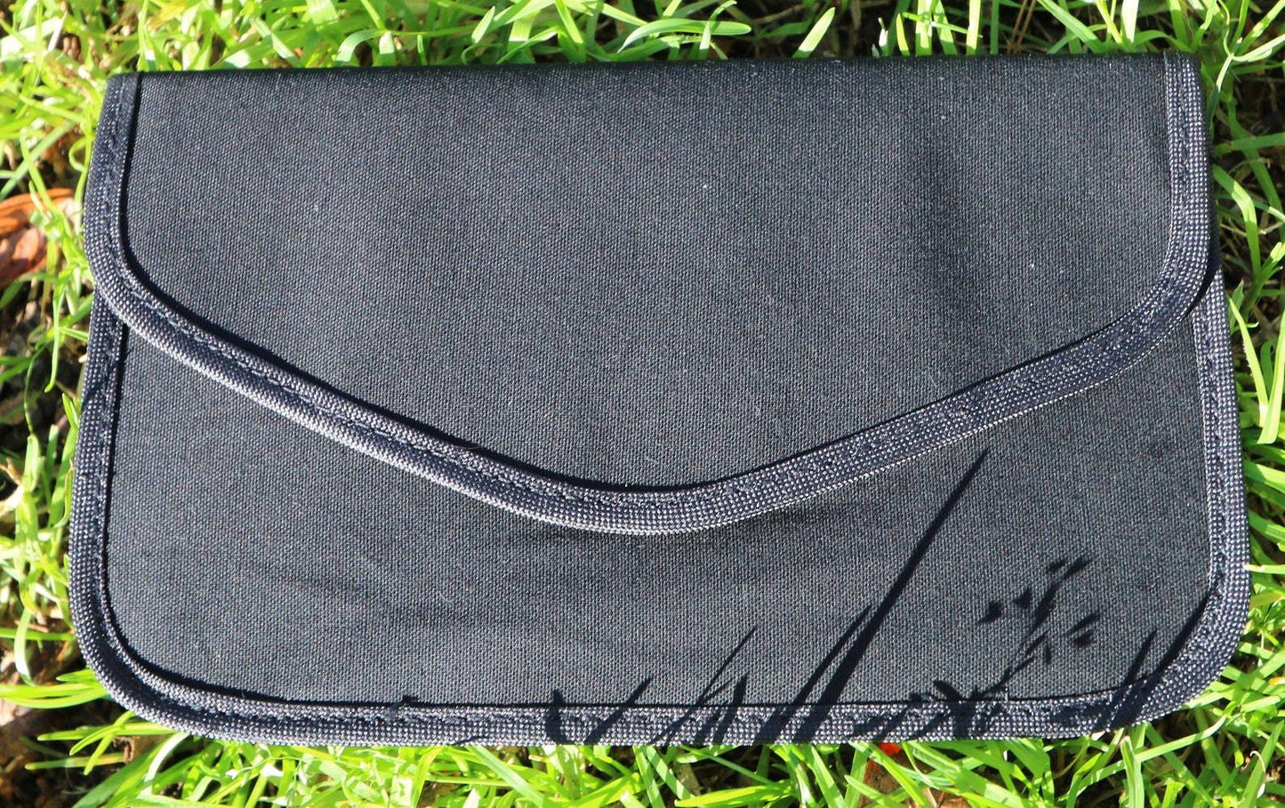 Large DOUBLE LAYERED EMF/rf/RFID Blocking Phone Wallet Envelope Sleeve Made with Natural Canvas Block Radiation from Mobile Phone Faraday Bag